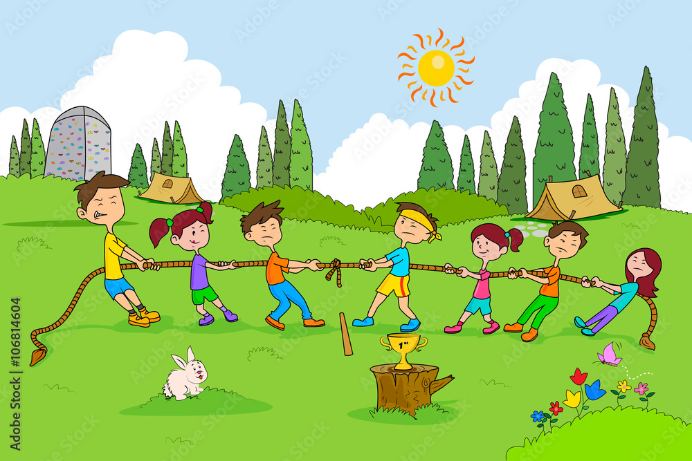 Children enjoying summer camp activities