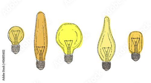 Vector illustration of a bulbs collection
Easy to change colors
