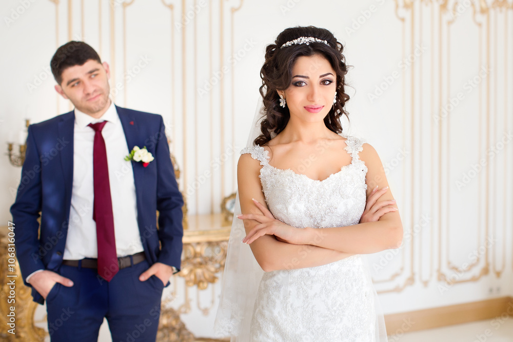 Groom looking at bride Groom looking at bride