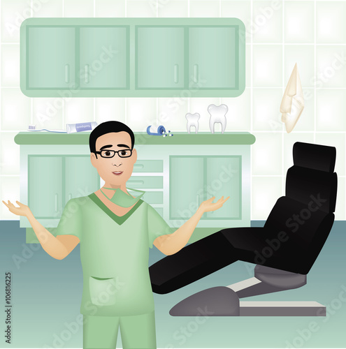 illustration of a doctor at clinic.