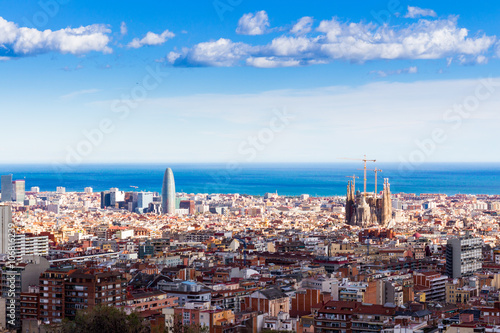 Photography Barcelona aerial view, Spain