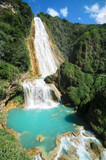 Stunning view to El Chiflon waterfall