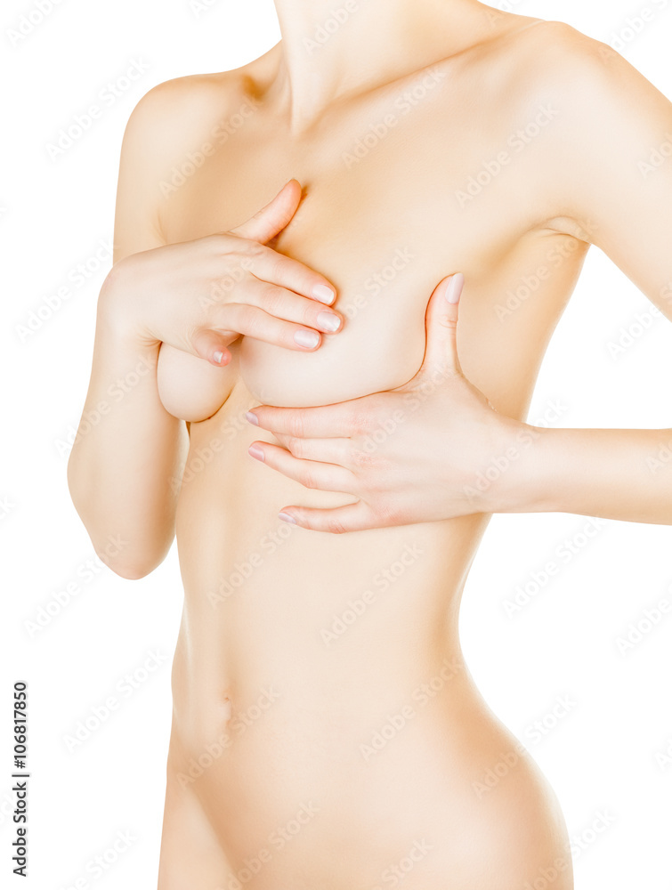 Fototapeta premium Female controlling breast