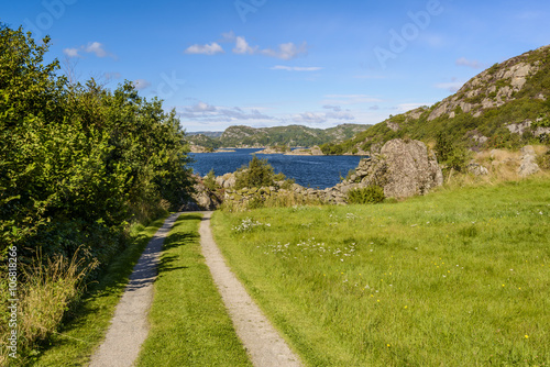 scenic fjord landscape in the south of Norway, Europe 