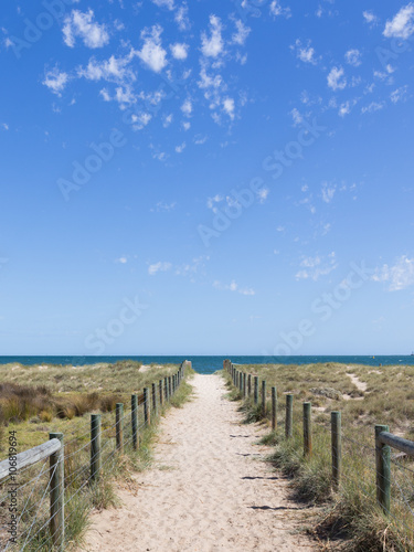 Fototapeta Naklejka Na Ścianę i Meble -  sandy road to the sea in Australia