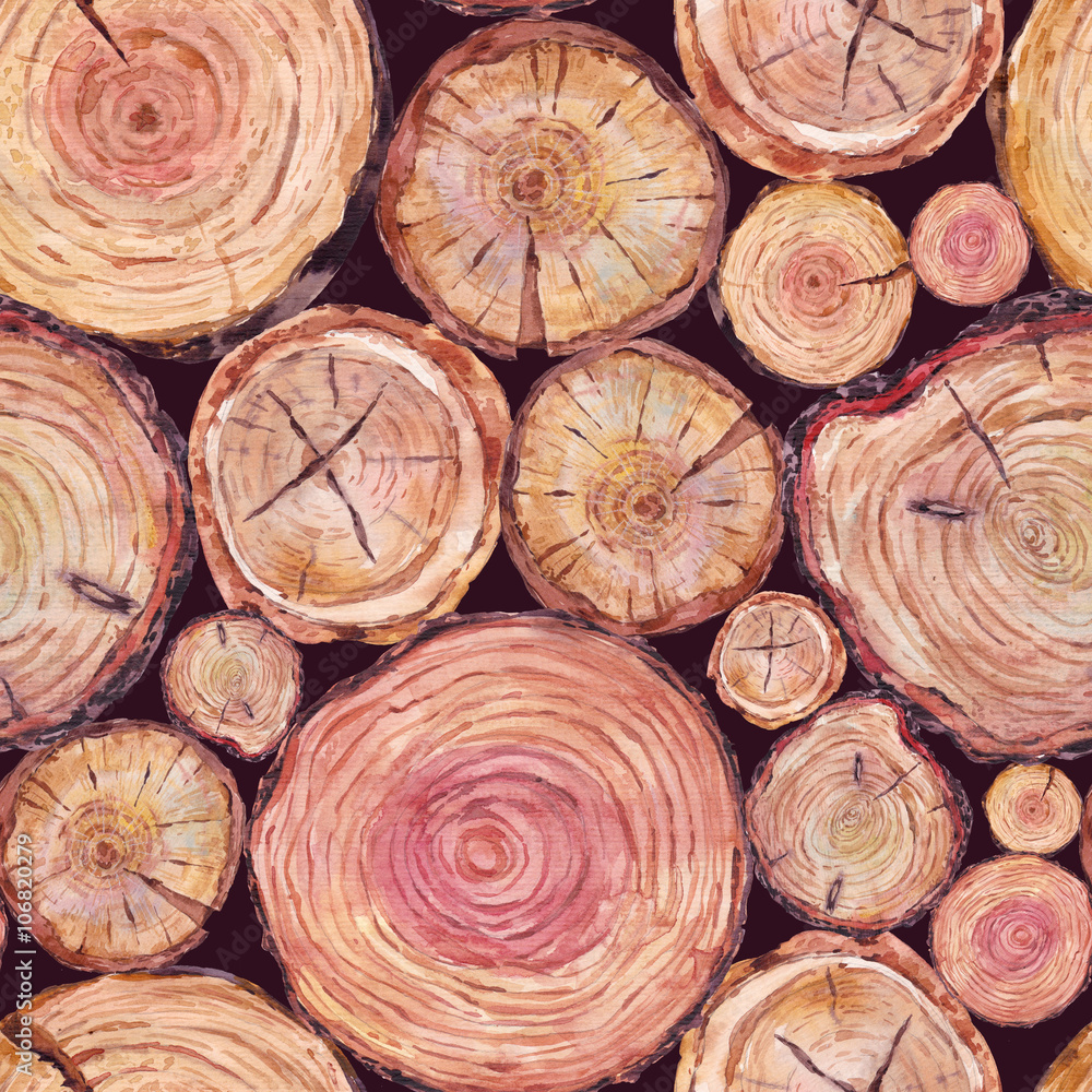 Watercolor natural wood seamless background Watercolor natural wood seamless background