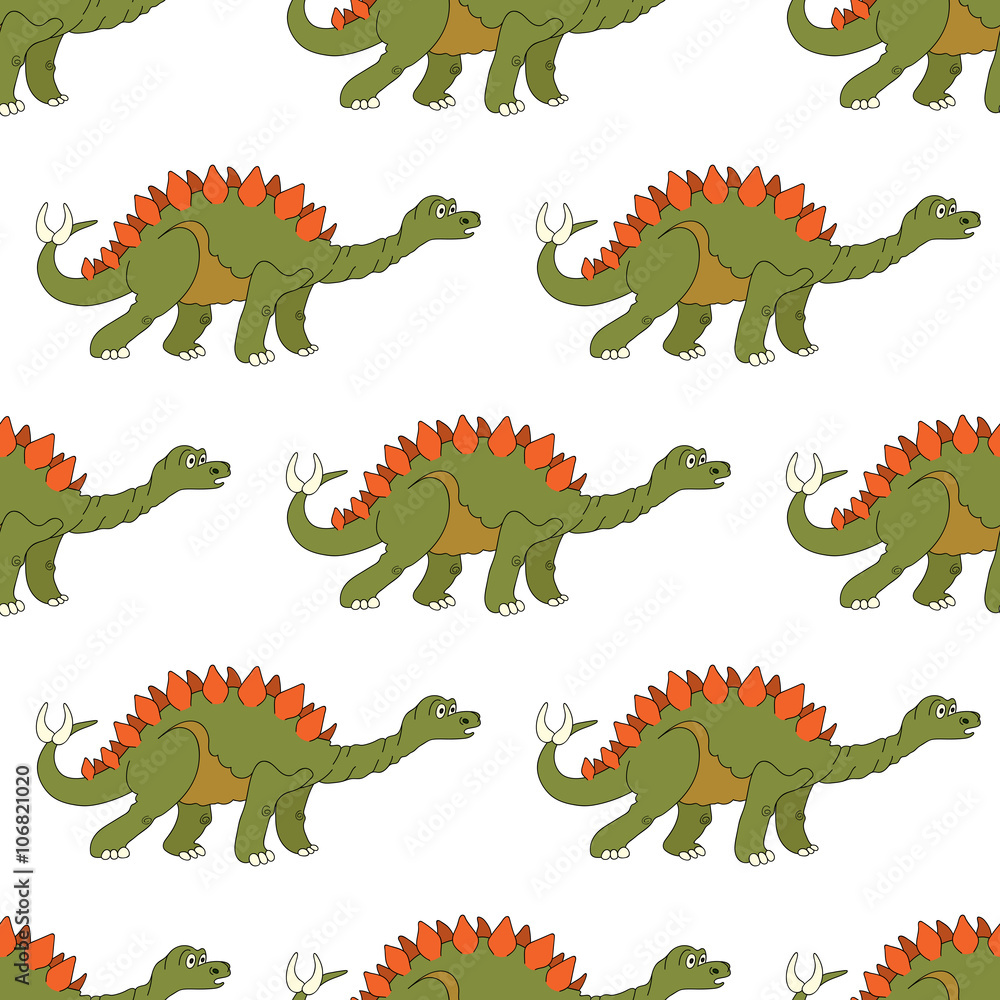 Vector illustration of a seamless repeating pattern of dinosaur Vector illustration of a seamless repeating pattern of dinosaur
