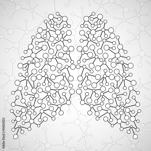 Abstract human lungs, molecule structure
