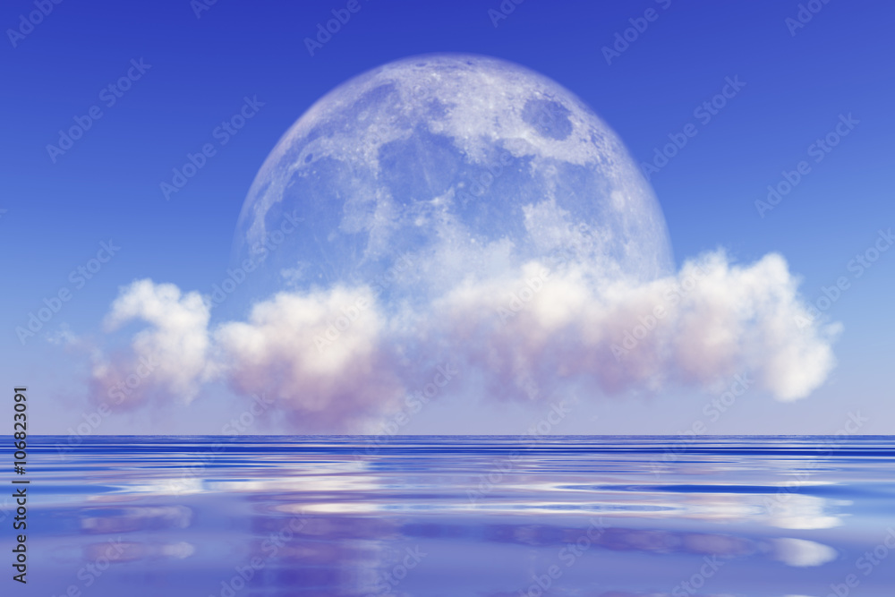 moon on cloud