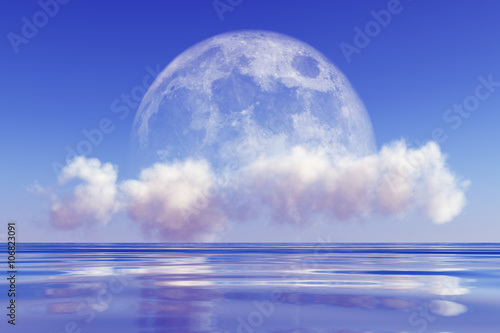 moon on cloud