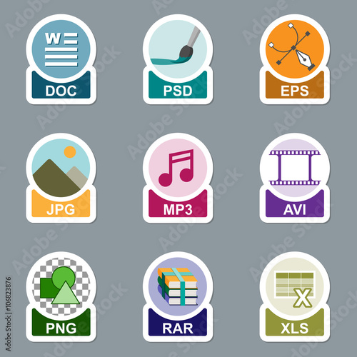 Set of file type icons