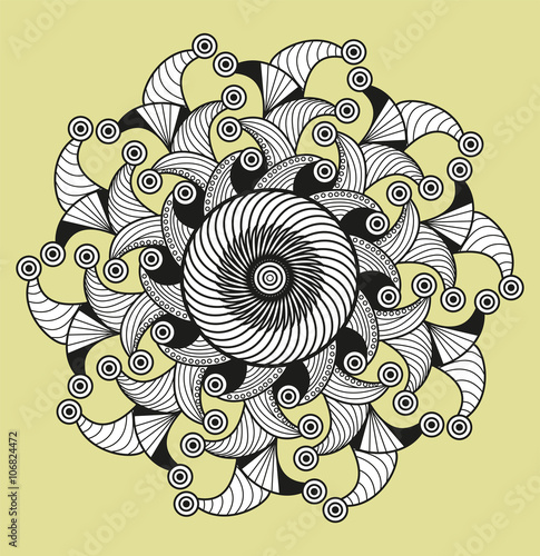 Black and white mandala vector, mandala in bianco e nero vettoriale