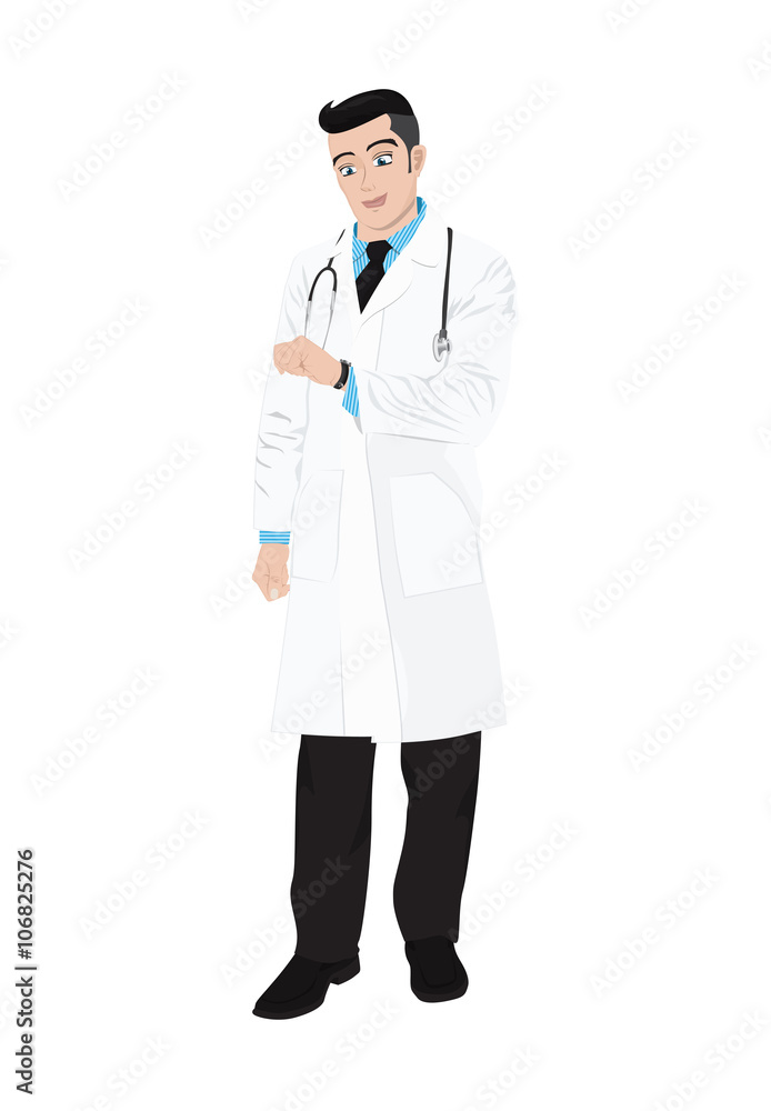 doctor checking watch in hospital doctor checking watch in hospital