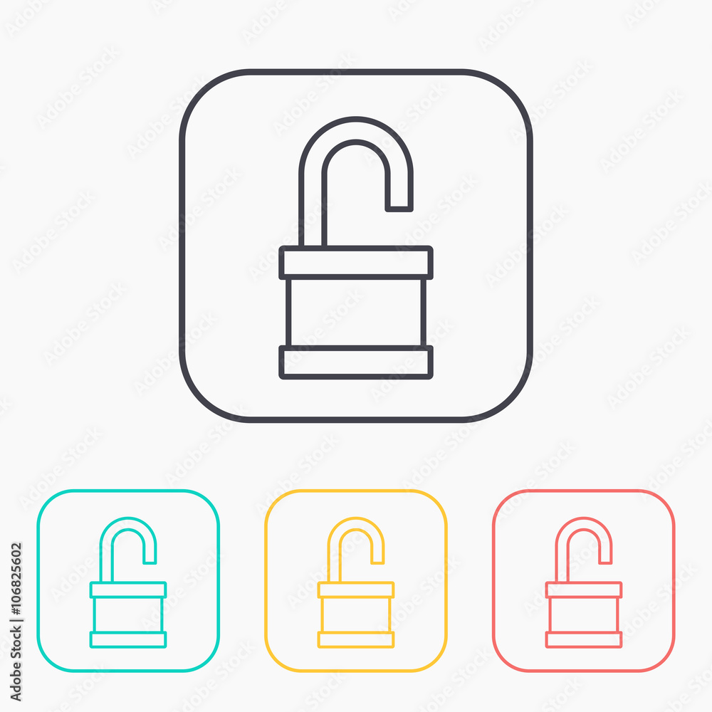 color icon set of opened padlock color icon set of opened padlock