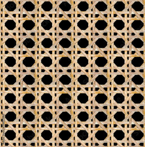 HD seamless Vienna rattan, isolated on black background