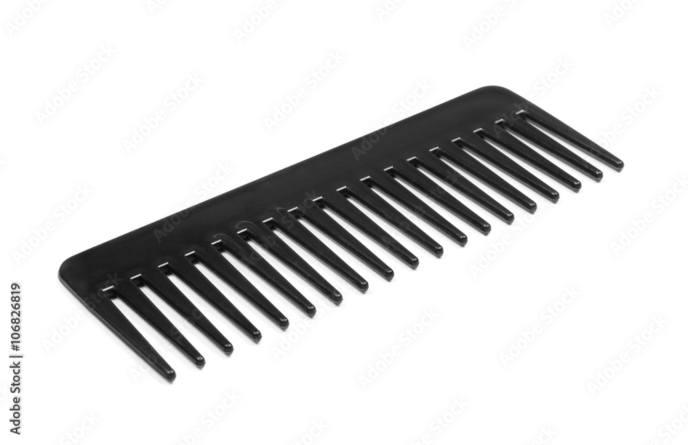 Black comb isolated on white background Black comb isolated on white background
