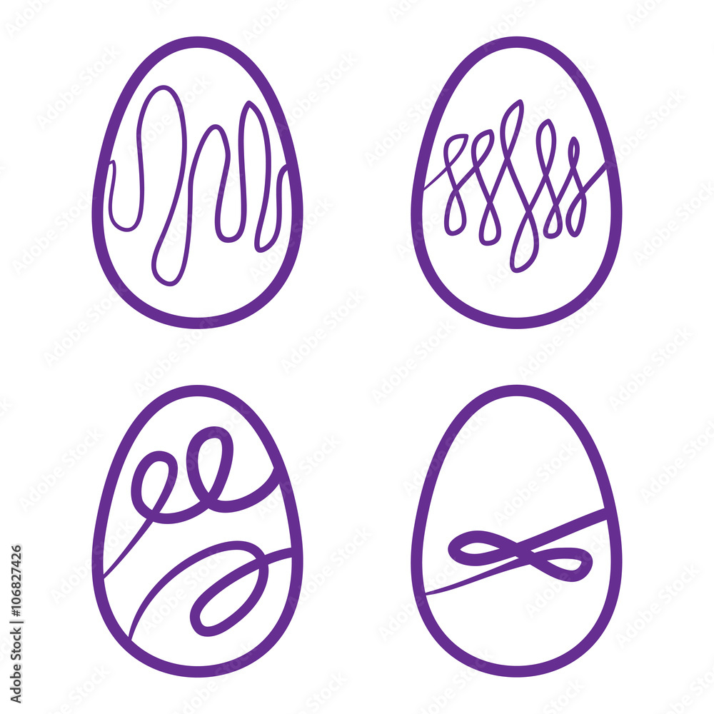 Happy Easter eggs vector card illustration hand drawn with easte Happy Easter eggs vector card illustration hand drawn with easte