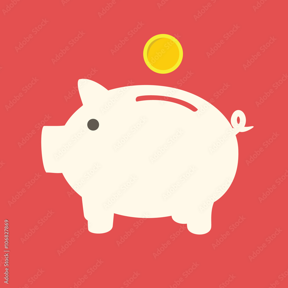 Piggy bank icon (flat design) Piggy bank icon (flat design)