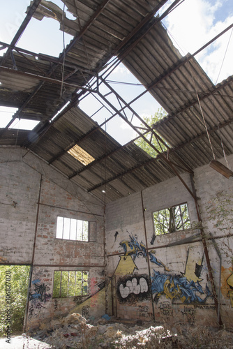 Schilderij op canvas bâtiment en ruines