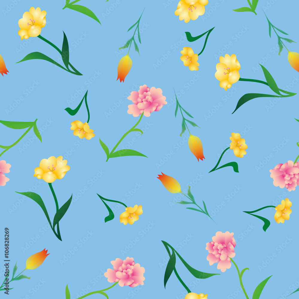 various flowers seamless pattern various flowers seamless pattern