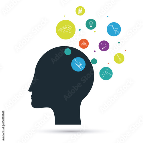 Creative mind and idea icon design, vector illustration