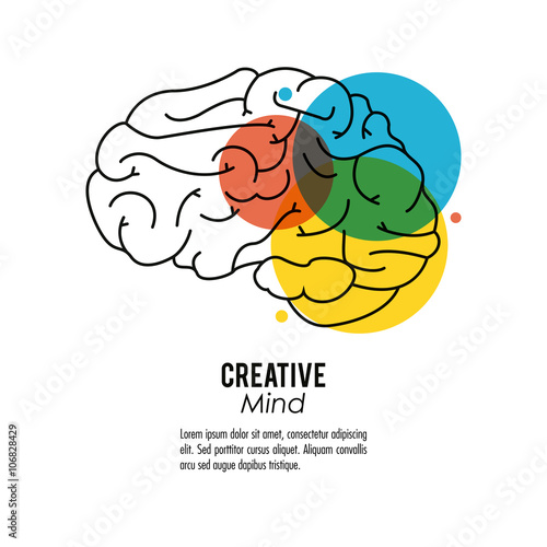 Creative mind and idea icon design, vector illustration