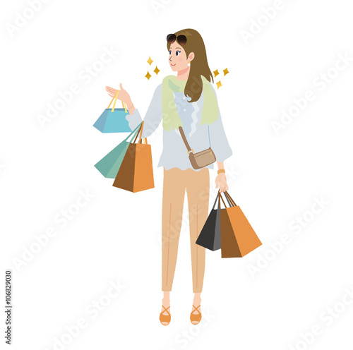 買い物をする　女性