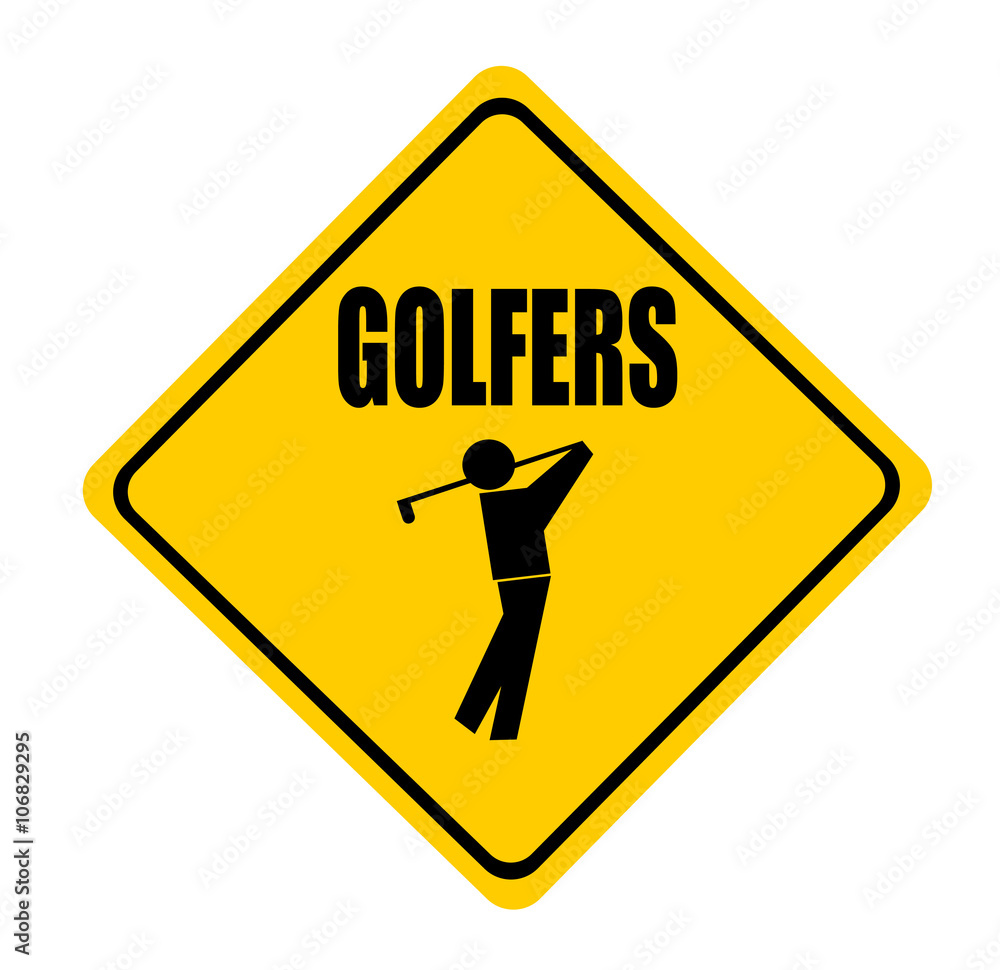 golfers sign with person swinging golf club