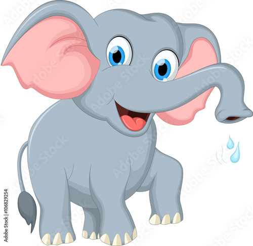 funny cartoon elephant posing