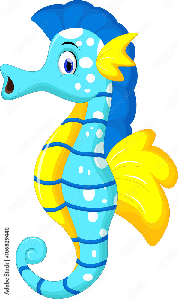 Obraz premium Cute seahorse cartoon