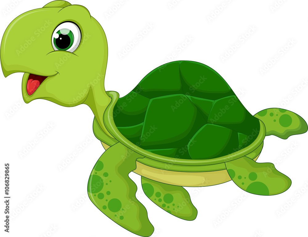 Naklejka premium funny sea turtle cartoon