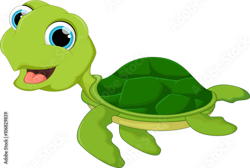 Happy sea turtle cartoon