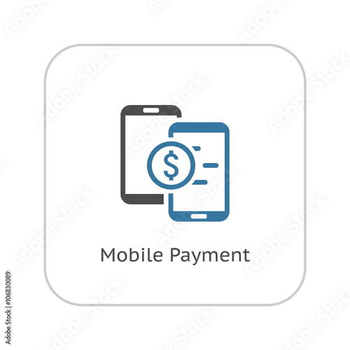 Mobile Payment Icon. Flat Design.