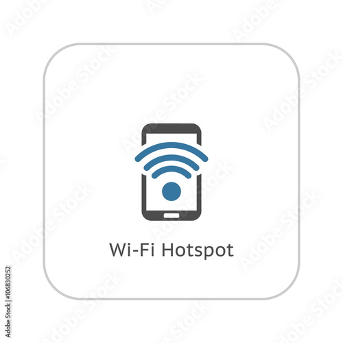Wi-Fi Hotspot Icon. Flat Design.