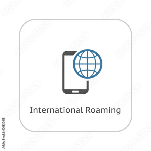 International Roaming Icon. Flat Design.