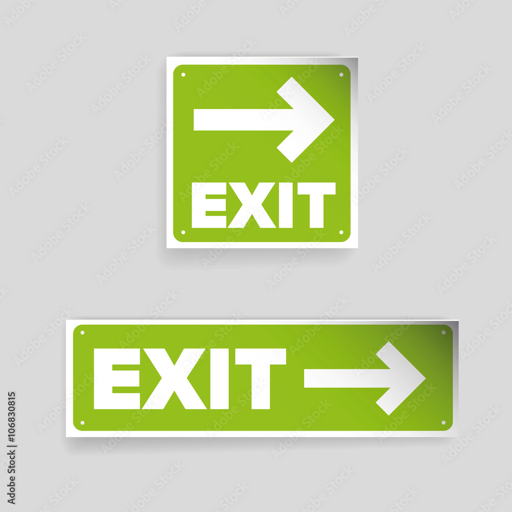Exit sign vector red Exit sign vector red
