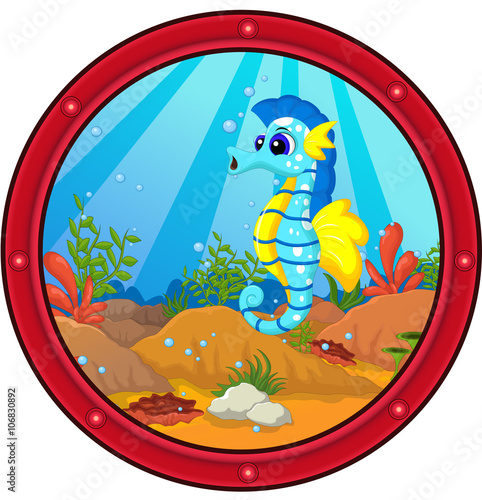 Cute seahorse cartoon