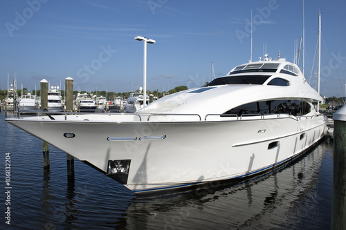 luxurious white yacht
