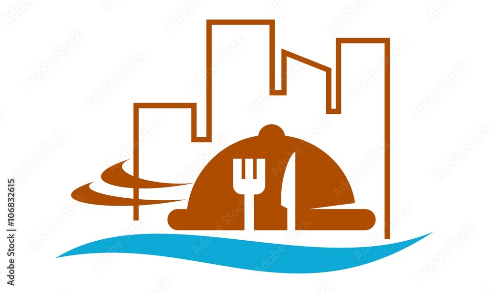Fototapeta premium Restaurant City and Beach