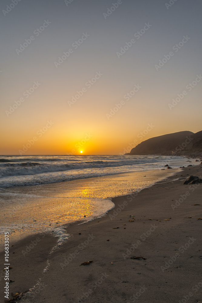 california vibrant sunset on the pacific ocean
