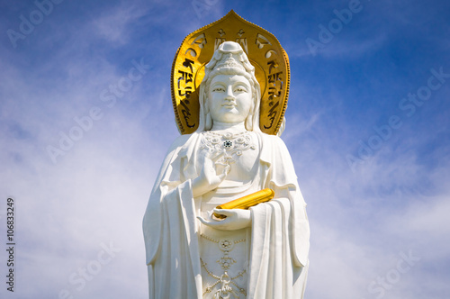 The Guan Yin of the South Sea of Sanya is a 108-metre statue of the bodhisattva Guan Yin, located near the Sanya City on Hainan Island, China. photo