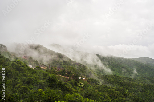 Fog covering mountains in the Hainan Island  China