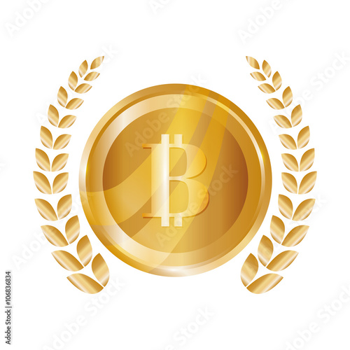 Bitcon icon design, vector illustration