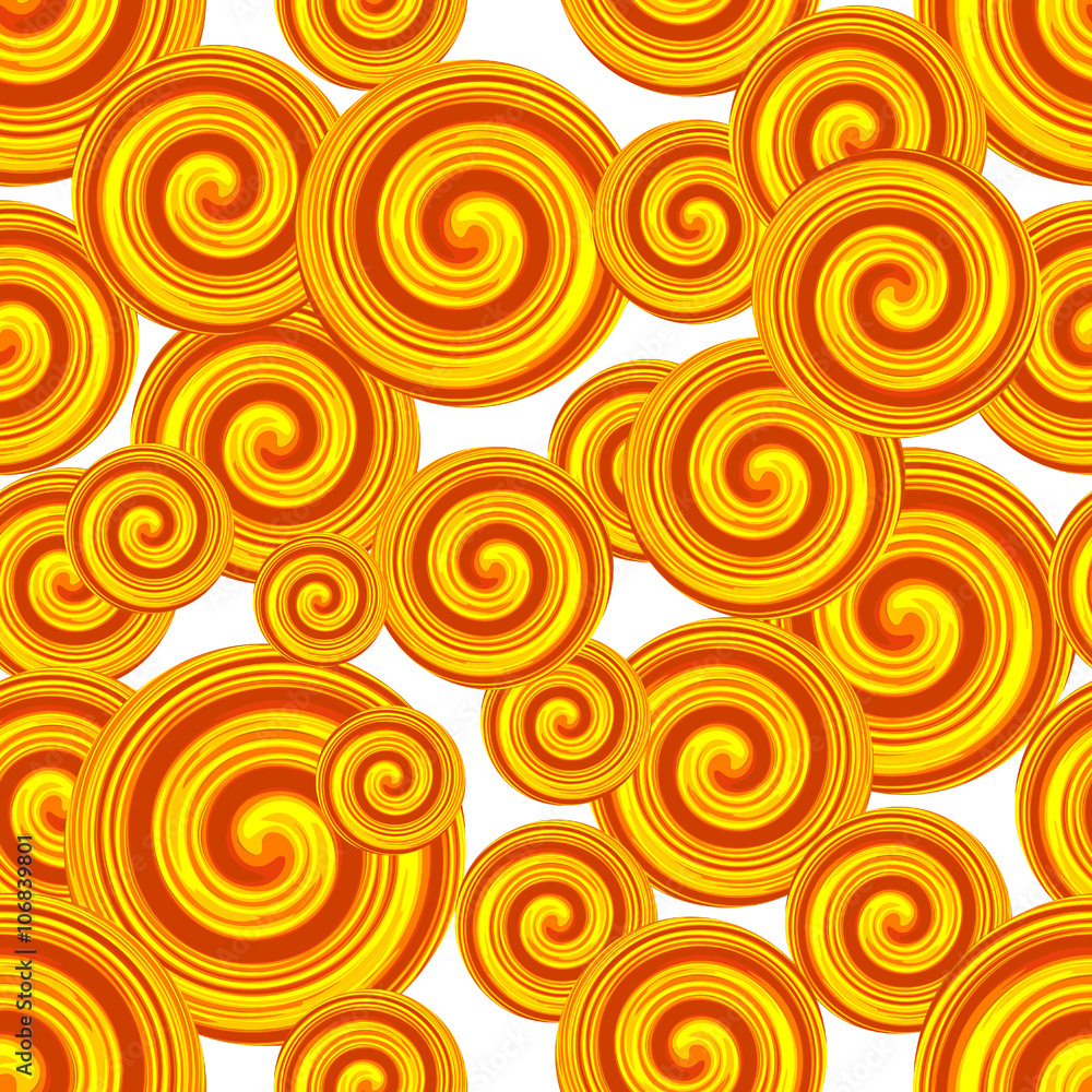 Golden Spiral seamless pattern. Curl pattern. Abstract background
