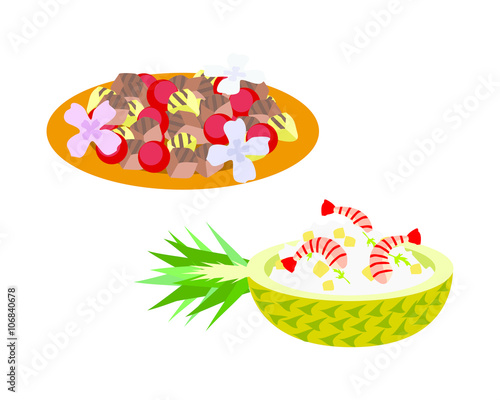 hawaiian food logo icon Vector
