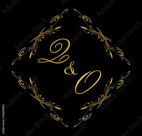 QO initial wedding with floral