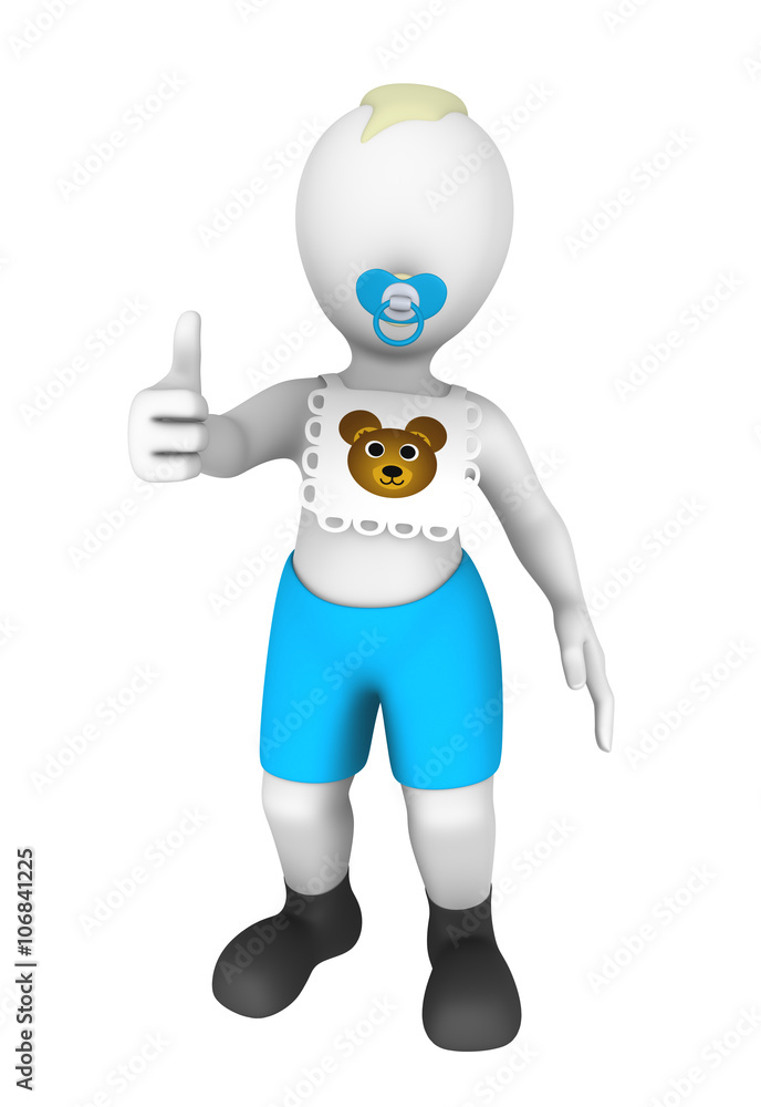 3d child. Thumbs up. 3d child. Thumbs up.