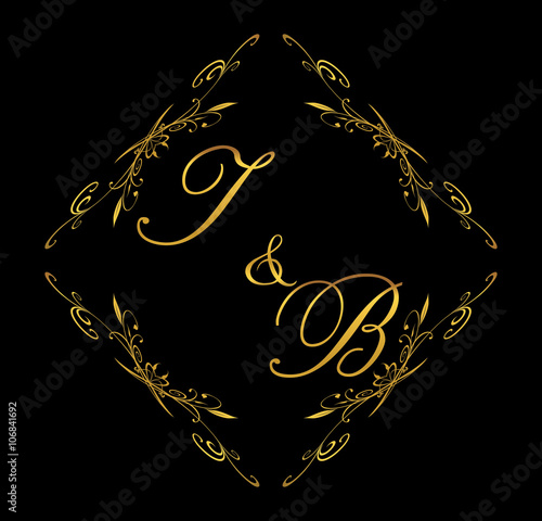 TB initial wedding with floral
