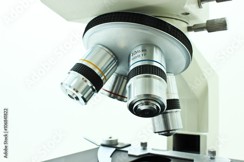 Objective Lens of Microscope Isolated on the White Background