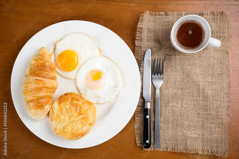 breakfast biscuit croissant egg coffee breakfast biscuit croissant egg coffee